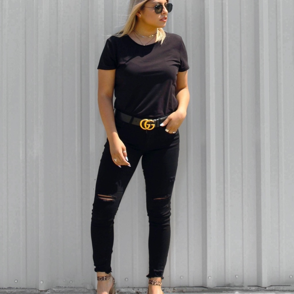 Black Distressed Jeans